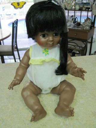 Vintage Rare 1972 Ideal African American Black Baby Crissy Doll 24 " Growing Hair