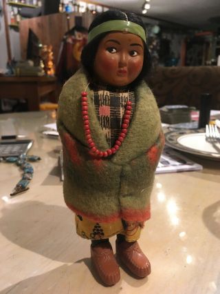 Vintage Skookum Bully Good Indian Doll 6 - 1/2 " Doll Native American