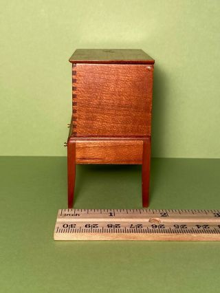 Artisan Randy G.  Himes cherry wood sugar chest; 1992; 1:12 scale 3