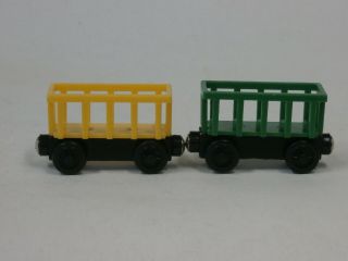 Thomas The Train And Friends Circus Train Cars 1 Yellow 1 Green Wooden Railway