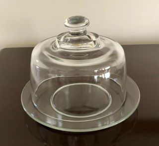 Clear Glass Cheese Dome With Plate Euc 8”.