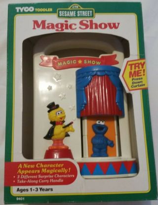 Sesame Street Magic Show Toy 1993 Mechanical Tyco Ernie Bert Cookie Monster