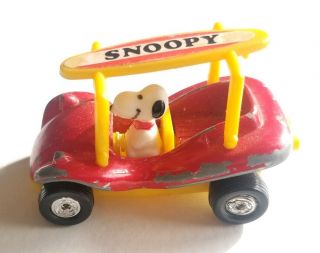 Vintage Snoopy Peanuts Driving A Car Toy Surf Board