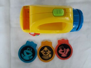 Vintage Sesame Street Projection Flashlight With 3 Cover Plates / Characters