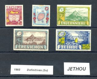 Great Britain Local Jethou 1960 5 St.  Definitives Mnh Most Vf