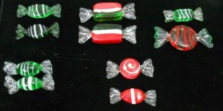 Vintage 10 Hand Blown Glass Candy / Ornaments
