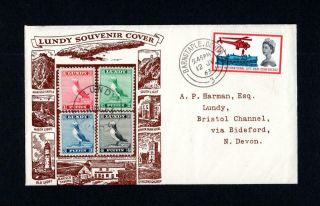 Lundy Stamps On 1963 Souvenir Cover