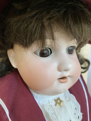 Antique Armand Marseille 370 A M 6 DEP German Doll w/Bisque Head Leather Body 3