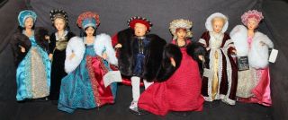 Vtg Set Tagged Costume Dolls Peggy Nisbet King Henry Viii & Six Wives