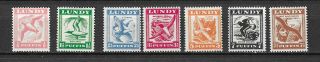 Uk Local Stamps - Flying Birds,  Set Of 7,  Lundy Island 1951