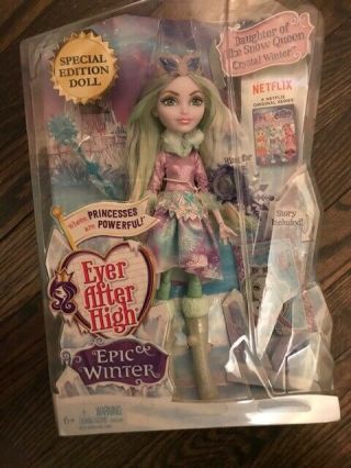 Ever After High Epic Winter - Crystal Winter Doll - Eah - Euc -