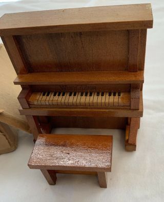 Antique Doll House Furniture Wood Wurlitzer Baby Piano 100,  Years Old