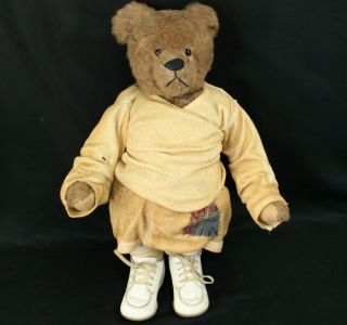 Ooak Handmade Fully Jointed Mohair Teddy Bear Signed By Unknown Artist 1996