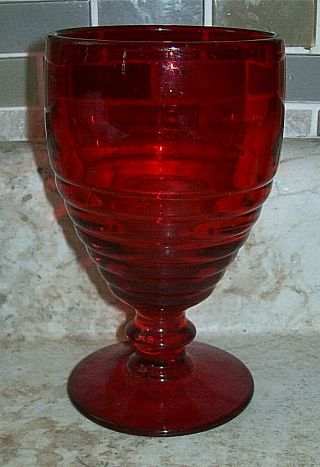 Paden City Penny Line Ruby Red 5 1/8th Inch Low Water Goblet
