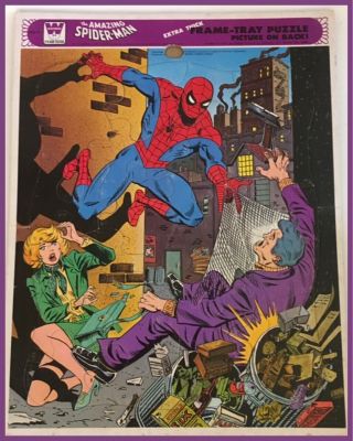 Vintage 1979 Marvel Comics The Spider - Man Whitman Frame Tray Puzzle
