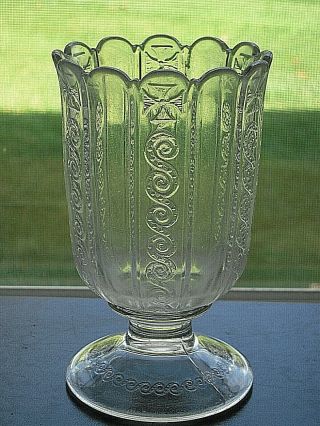 Eapg Early American Glass Spiral & Maltese Cross Spooner/open Sugar Ca.  1880 