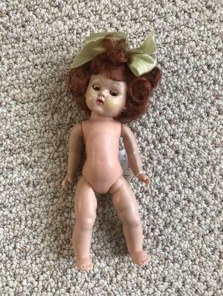 Vintage 1952 Strung Vogue Ginny Basic Doll With Stapled Hairbow For Fix - Up 2