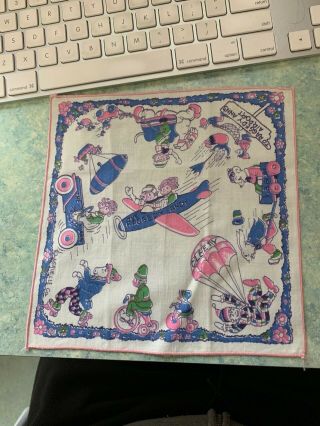 Raggedy Ann And Friends Airport Hankie By J.  Gruelle Co.
