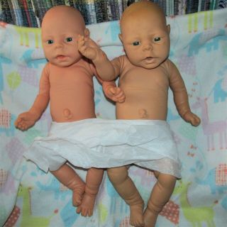 Vintage Jesmar 19 " Newborn Baby Doll,  Anatomically Correct Boy Plus Girl Newborn