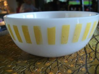 Hazel Atlas Yellow Candy Stripe Cereal Bowl,  5 " Diameter,  Vgc