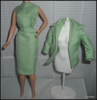 Outfit Barbie Doll The Birds Tippy Hedron Green Blazer Top Coat Belted Dress