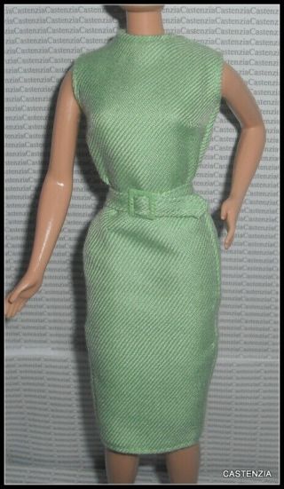 OUTFIT BARBIE DOLL THE BIRDS TIPPY HEDRON GREEN BLAZER TOP COAT BELTED DRESS 2