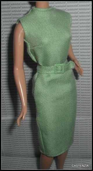 OUTFIT BARBIE DOLL THE BIRDS TIPPY HEDRON GREEN BLAZER TOP COAT BELTED DRESS 3