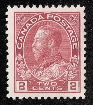 Canada Scott 106c Rose Carmine Mnhvf Kgv Admiral Issue Two Cents