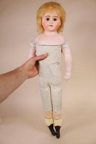 26 " Antique Patent Washable Paper Mache Doll Germany Cloth Body C.  1890