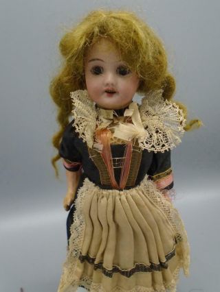 Antique French Bisque Doll Sfbj 301 Regional Costume Painted Legs 8 "
