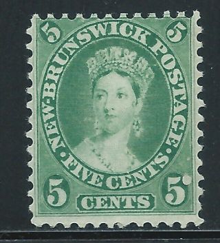 Brunswick 8a (1) 1860 5 Cent Blue Green Queen Victoria Mnh Cv$120.  00