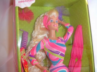 Pre - Owned Barbie Totally Hair 25th Anniv Collector Doll Carol Spencer Signed
