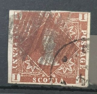 Nova Scotia 1851 - 1860 1d Red Brown Sg 1 Cv £500