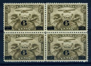 Canada Scott C3 - Mnh - Blk Of 4 - Surcharge Overprint Air Mail (. 042)