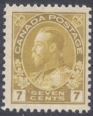 Canada 113 1916 7c Yellow Ochre King George V Admiral Mnh Cv$60