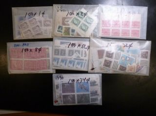 Canada,  Recent Postage: (1,  2,  3,  8,  12,  32,  34c) X 100 For 1st Class Letter Rate