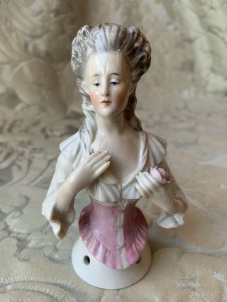 Large Half - Doll/demi - Figurine/teepuppe/ Pincushion Doll/buste/ Heubach