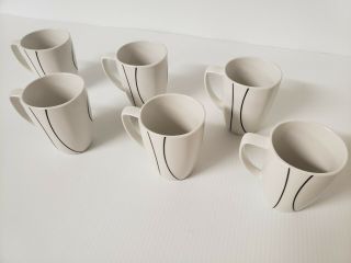 Set Of 6 Corelle Coordinates Porcelain White Coffee Mug Cups 4 " Tall