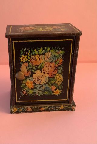 Antique Lithograph Dolls House Miniature Cabinet / Cupboard