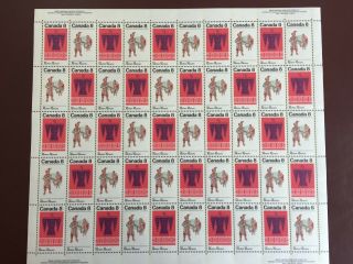 Canada Stamps - 1973 8c Algonkian Indians Rare Transparent Hibrite Pane Of 50
