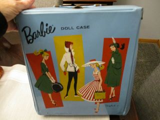 Vintage 1961 Barbie Doll Case W/ Clothing Dolls Stand