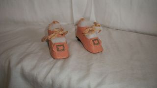 Antique Pink Doll Shoes For Your German Or French Dolls