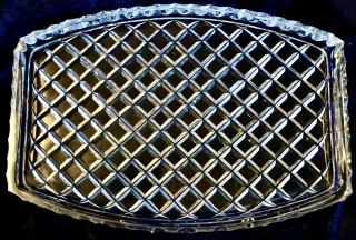 Vintage Retro Diamond Cut Crystal Rectangle Tray Dish 28 Cm X 19.  5 Cm 1.  6 Kg