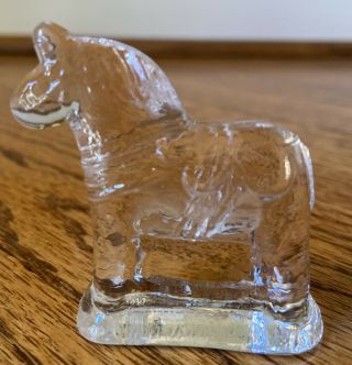 Swedish Horse Miniature Glass Dala Figurine 2 " Sweden Mini Collectible Euc