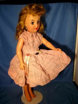 Ideal Vt 18 Doll Miss Revlon Pink Kissing Hearts Dress Vintage 1950s Orig Dress