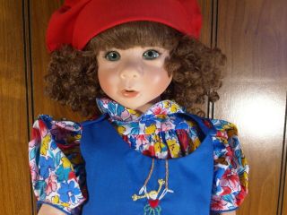 Vintage Signed Julie Good - Kruger 20 " Vinyl Doll Puppet Show W/ Box