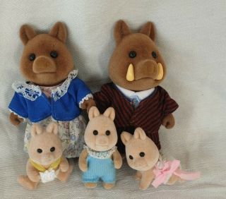 Sylvanian Families Truffle Wild Boars Uk 1st Edition 1993 Calico Critters