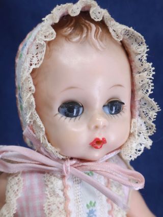 rare MADAME ALEXANDER WENDY - KIN BABY DOLL 1954 latex LITTLE GENIUS orig outfit 2