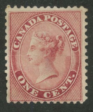 Canada 1859 Cents Queen Victoria 1c Rose 14 Partial Gum
