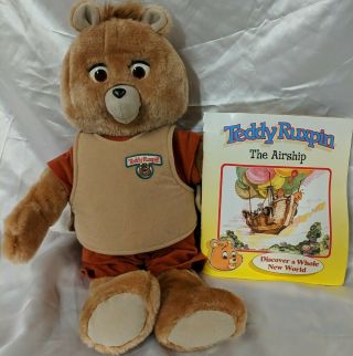 Vintage Teddy Ruxpin With " The Airship Book And Tape "